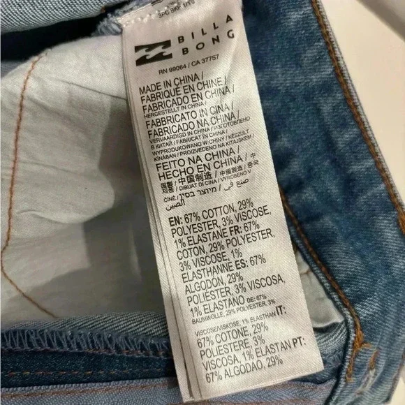 BILLABONG SO CHEEKY HIGH-WAIST DENIM SHORTS WOMEN'S  SWEET BLUE - Picture 8 of 8